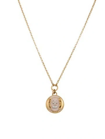 Pre-owned Foundrae 18k Diamond Ever Growing Love Pendant With Small Belcher Open Chain Necklace, 18" In Multicolor