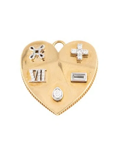 Pre-owned Foundrae 18k Diamond Facets Of Love Pendant In Multicolor