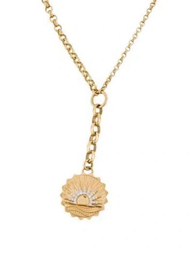 Pre-owned Foundrae 18k Diamond Internal Compass New Beginnings Pendant Necklace, 18" In Multicolor