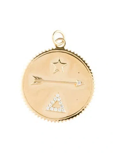 Pre-owned Foundrae 18k Diamond Large Dream Medallion, 1.5" In Multi