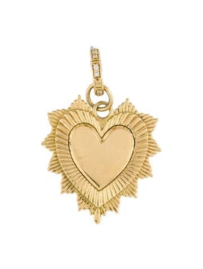 Pre-owned Foundrae 18k Diamond Love Token Medium Medallion Pendant In Multi