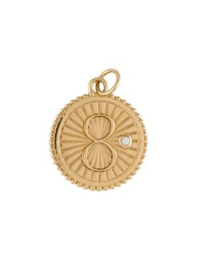 Pre-owned Foundrae 18k Diamond Medium Karma Medallion In Multi