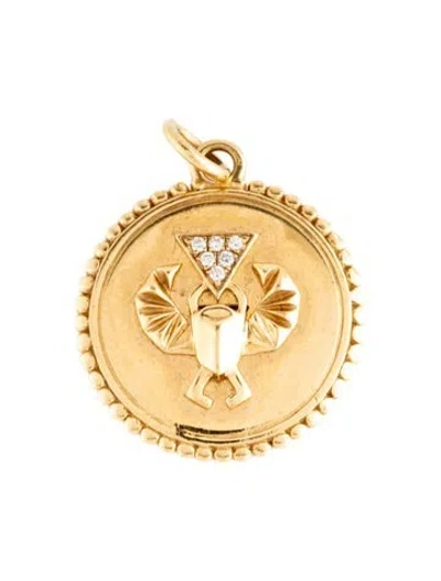 Pre-owned Foundrae 18k Diamond Medium Protection Medallion, 1" In Multicolor