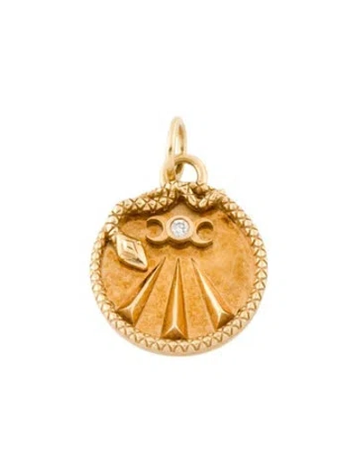 Pre-owned Foundrae 18k Diamond Mind, Body, Soul Baby Medallion In Multi