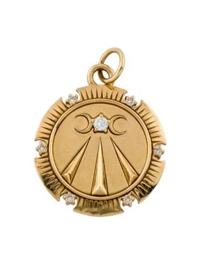 Pre-owned Foundrae 18k Diamond Mind, Body, Soul Wholeness Medallion In Multi