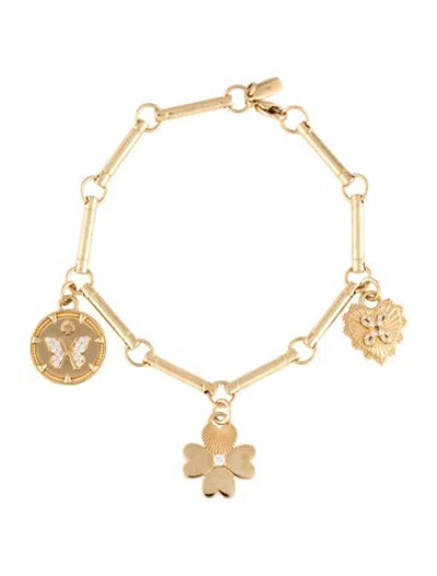 Pre-owned Foundrae 18k Diamond Multi-charm W/ Elements Bracelet, 6" In Multicolor