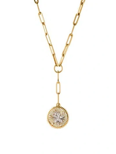 Pre-owned Foundrae 18k Diamond Resilience Blossoms Clip Extension Pendant Necklace, 20.25" In Multicolor