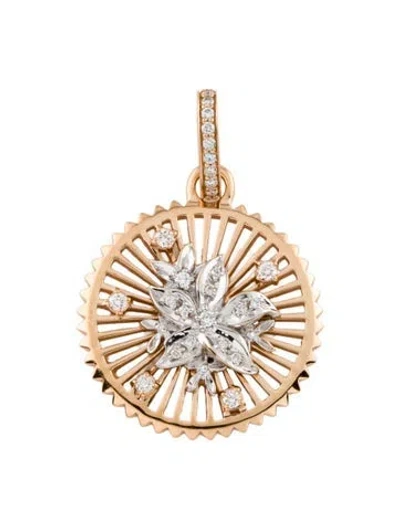 Pre-owned Foundrae 18k Diamond Resilience Medium Medallion W/ Ammex Link, 18" In Multi