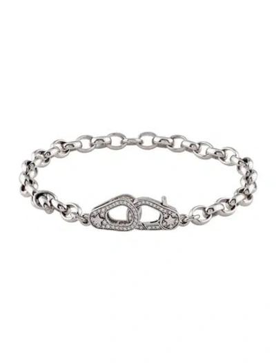 Pre-owned Foundrae 18k Diamond Sister Hook Heavy Belcher Bracelet, 6.5" In Multicolor