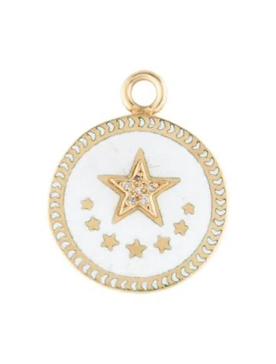 Pre-owned Foundrae 18k Diamond Star Charm In White