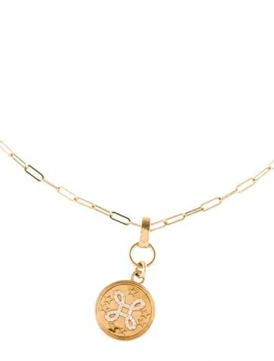 Pre-owned Foundrae 18k Diamond True Love Baby Medallion Pendant Necklace, 23.75" In Multi