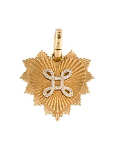 Pre-owned Foundrae 18k Diamond True Love Knot Medium Heart Pendant In Multi