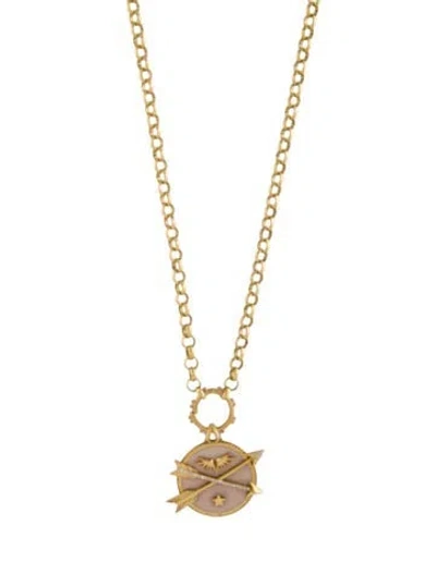 Pre-owned Foundrae 18k Diamond Vivacity Medallion Pendant W/ Unbranded Necklace, 18.5" In Pink