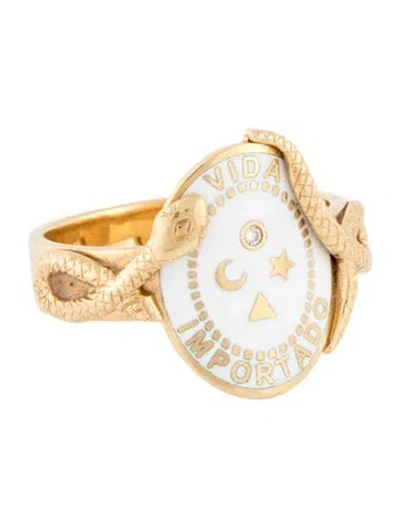 Pre-owned Foundrae 18k Diamond Wholeness Cigar Band In White