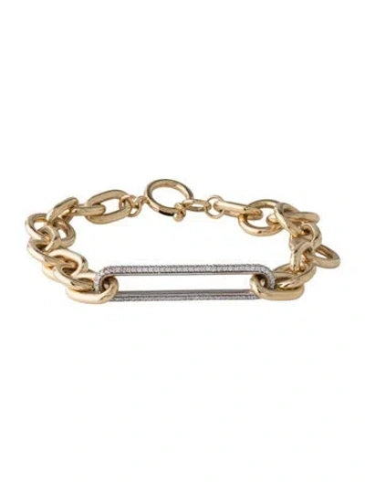 Pre-owned Foundrae 18k Diamond Wholeness Link Bracelet, 7" In Multicolor