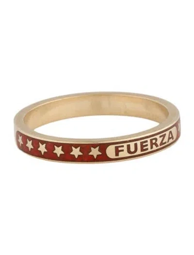 Pre-owned Foundrae 18k Enamel Champleve Band In Red