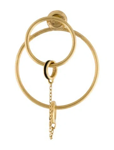 Pre-owned Foundrae 18k Enamel Orbit Single Earring In Black