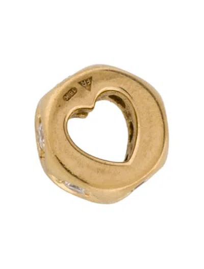Pre-owned Foundrae 18k Forever & Always A Pair Heart Beat Charm In Multicolor