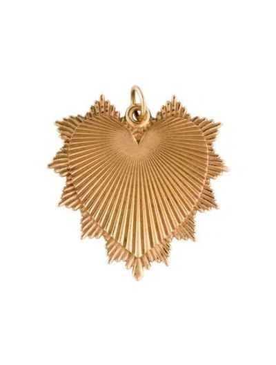 Pre-owned Foundrae 18k Heart Love Token Oversized Medallion, 1.25" In Multicolor