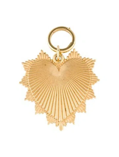 Pre-owned Foundrae 18k Heart Love Token Oversized Medallion, 1.5" In Multi