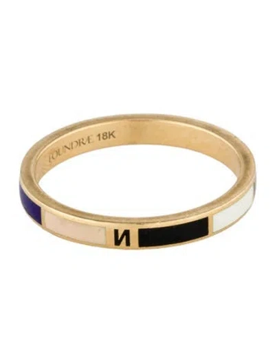 Pre-owned Foundrae 18k Internal Compass Band In Black/blue/green