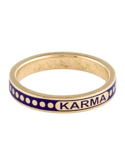 Pre-owned Foundrae 18k 'karma' Enamel Band In Blue