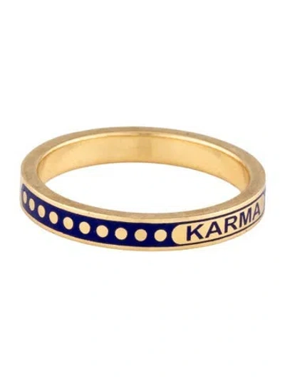 Pre-owned Foundrae 18k 'karma' Enamel Band In Blue