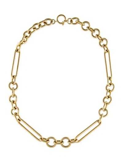 Pre-owned Foundrae 18k Mixed Link Chain Necklace, 17" In Multi