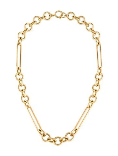 Pre-owned Foundrae 18k Mixed Link Chain Necklace, 18" In Multi