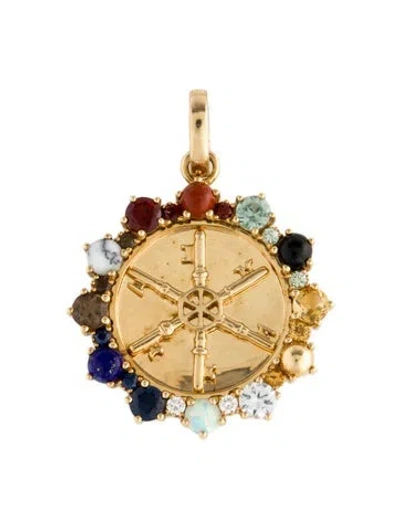 Pre-owned Foundrae 18k Multistone & Diamond Aether Pendant