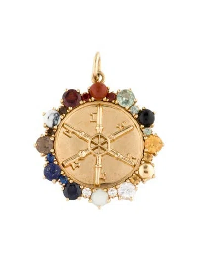 Pre-owned Foundrae 18k Multi-stone & Diamond Aether Pendant