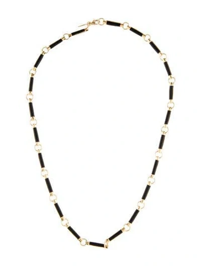 Pre-owned Foundrae 18k Onyx Stone Element Chain, 17" In Multi