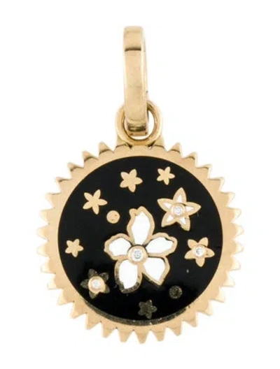Pre-owned Foundrae 18k Resilience Ceramic & Diamond Baby Medallion In Multi