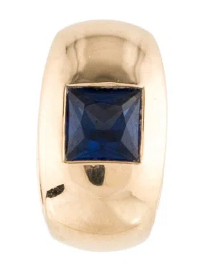 Pre-owned Foundrae 18k Sapphire Love Slide Pendant, 0.5" In Multi