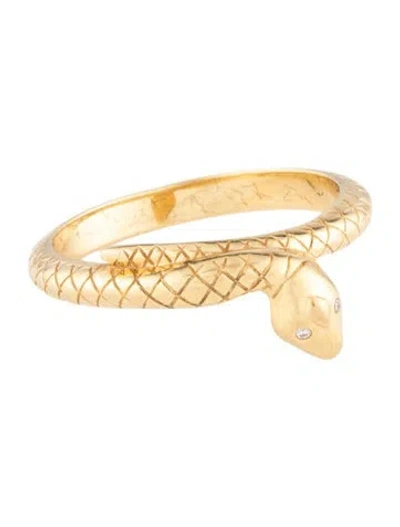Pre-owned Foundrae 18k Snake Bookend Band In Multicolor