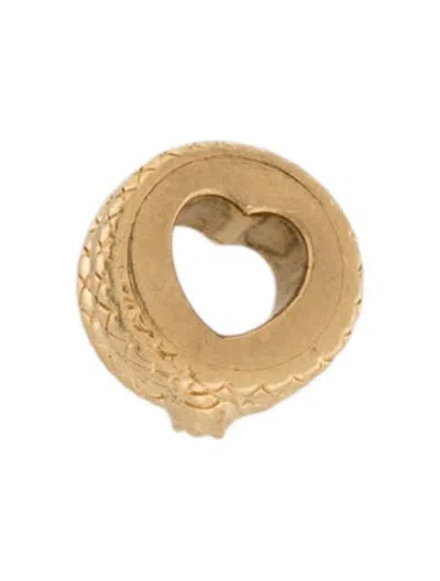 Pre-owned Foundrae 18k Snake Heart Beat Charm In Multicolor