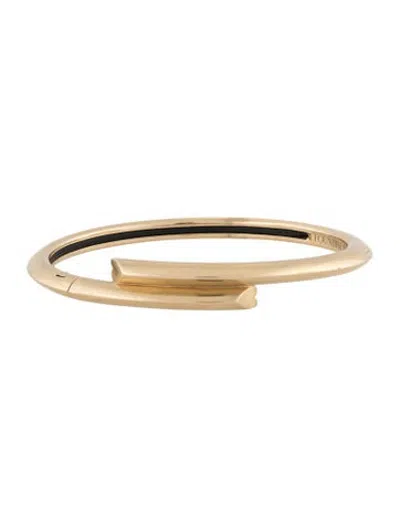 Pre-owned Foundrae 18k Strong Hearts Bangle, 6.5" In Multicolor