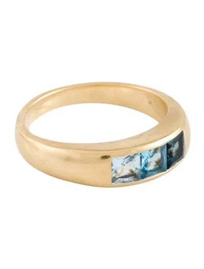 Pre-owned Foundrae 18k Topaz Gemstone Band In Multicolor