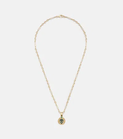 Foundrae 18kt Gold Necklace With Emerald And Diamonds