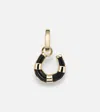 Foundrae 18kt Gold Pendant With Onyx In Gold
