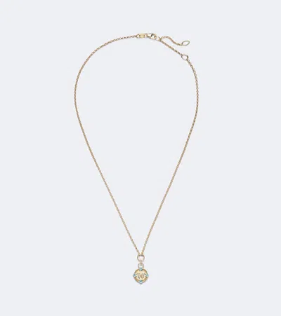 Foundrae Butterfly 18kt Gold Pendant Necklace With Diamonds And Topaz