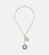 Foundrae Crescent & Internal Compass 18kt Gold Necklace With Diamonds In Gold