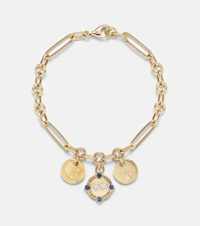 Foundrae Infinite Gratitude 18kt Gold Bracelet With Diamonds And Sapphires