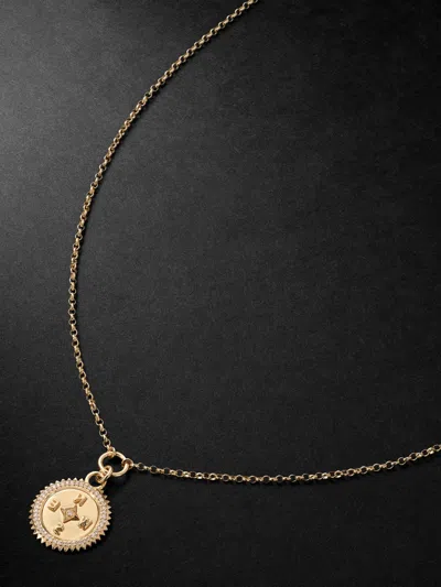 Foundrae Internal Compass 18-karat Gold Diamond Pendant Necklace
