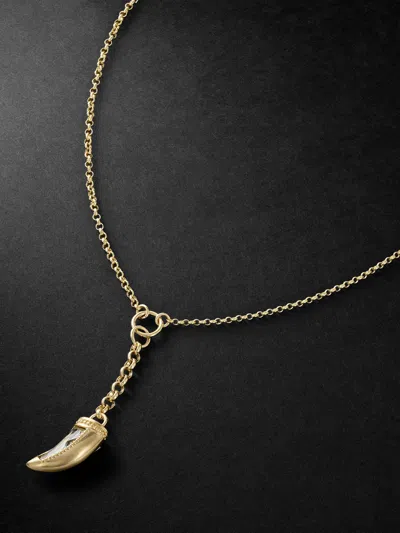 Foundrae La Loba Claw Small 18-karat Gold Prasiolite Pendant Necklace