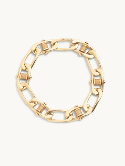 Foundrae Pierced Curb Chain Bracelet Yellow Gold