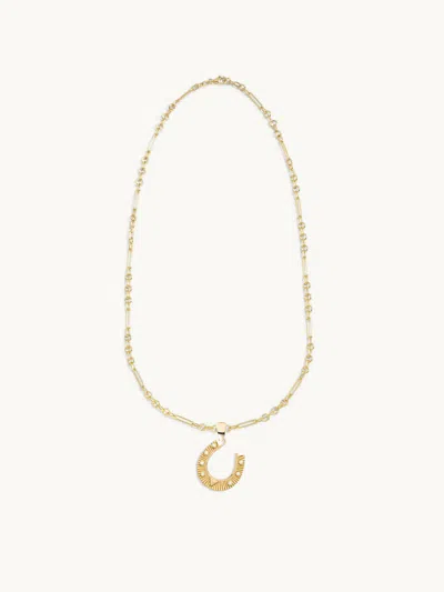 Foundrae Protection Horseshoe Fine Mixed Clip Necklace Yellow Gold / Diamond