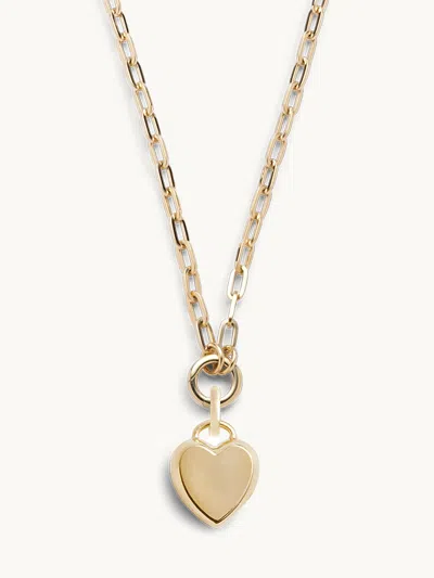 Foundrae Refined Open Clip Chain With Heart Ingot 18k Yellow Gold