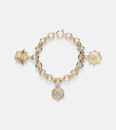 Foundrae Resilience And Blossom 18kt Gold Bracelet With Diamonds