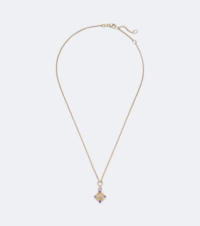 Foundrae Resilience Blossom 18kt Gold Necklace With Diamonds And Amethysts